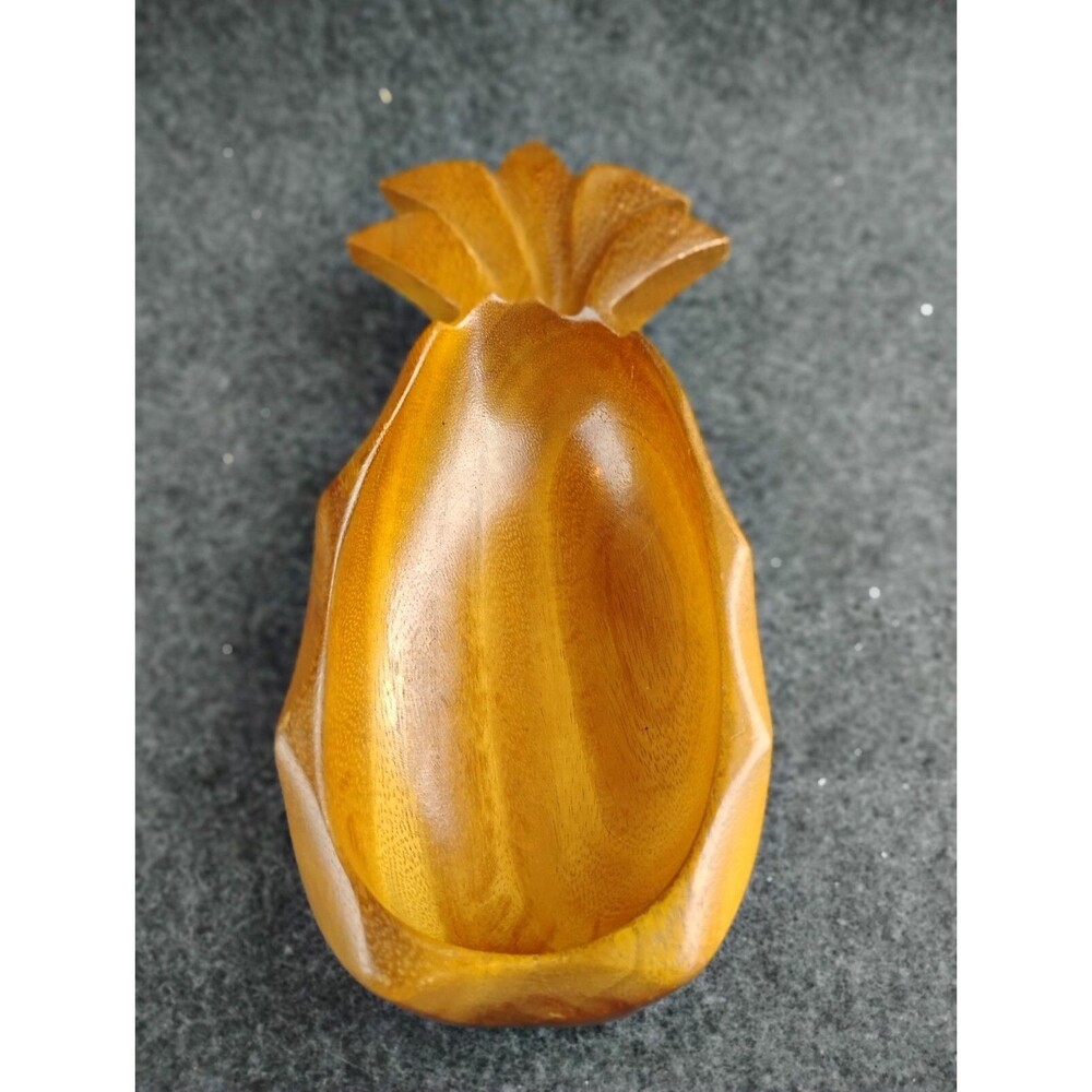 Vintage Wood Pineapple Bowl Tropical Decor Pacific Woods Genuine Raintree